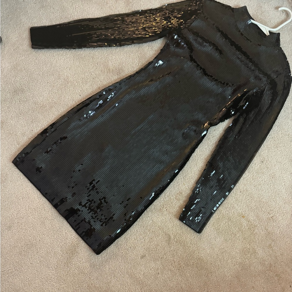 black sequined dress